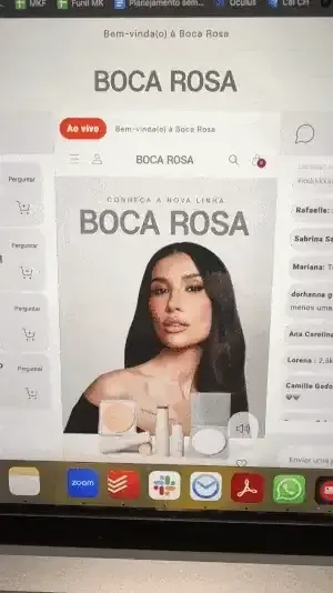mK Beauty (marca de maquiagem Boca Rosa): transmissão ao vivo no Instagram apresentando o lançamento da nova linha de cosméticos, com chat de comentários ao lado