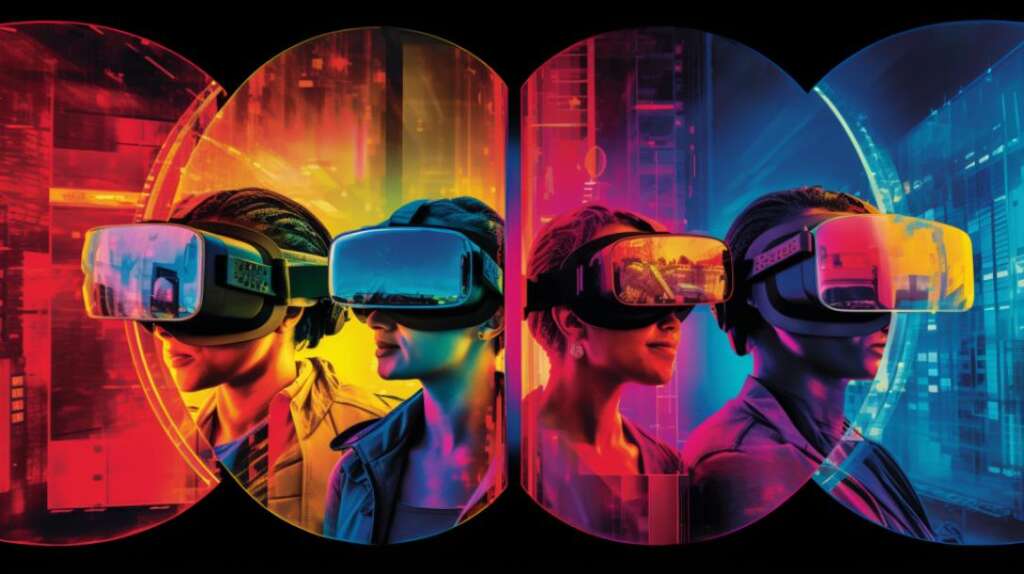 pessoas utilizando óculos de realidade virtual