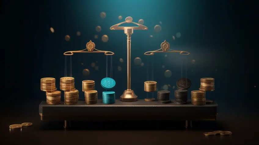 uma balança com os pros e contras de investir em NFT