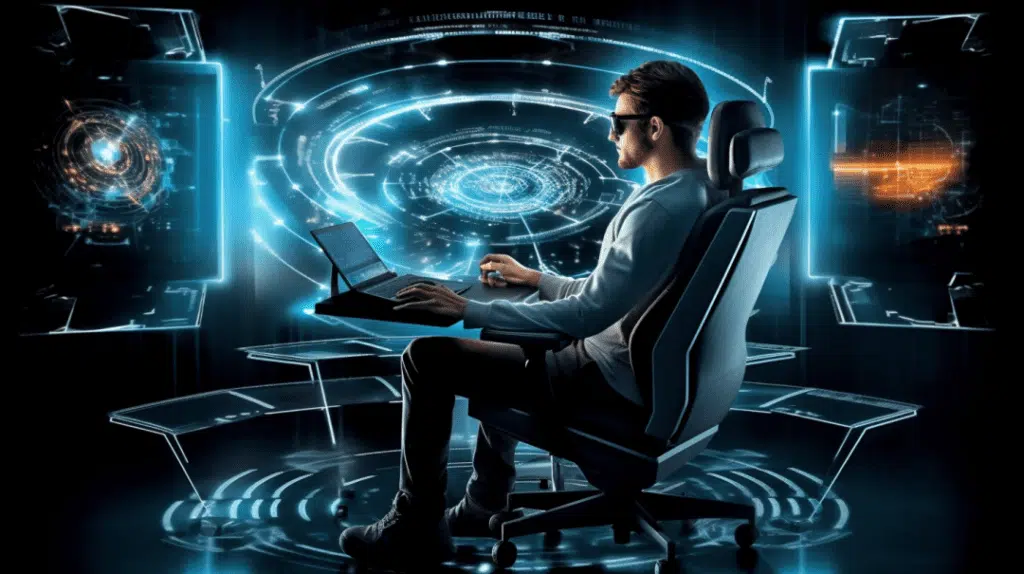 um homem explorando o mundo da web3