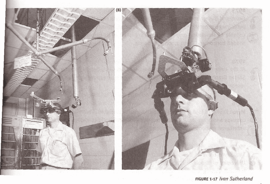 Ivan Sutherland com primeiro dispositivo VR Espada de Damocles