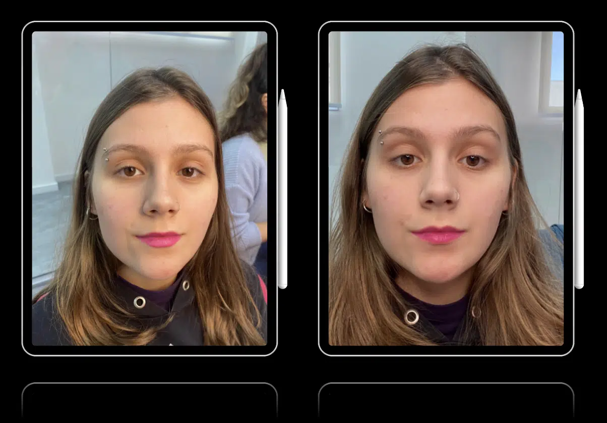 Comparação entre resultado real e filtro mostrando a fidelidade do provador virtual da metaKosmos