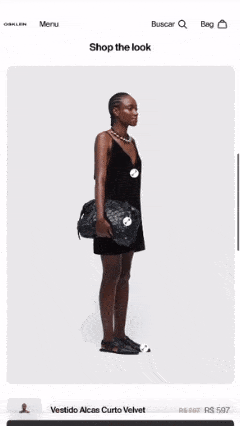 Demo do mK Shop The Look com Osklen aplicando look completo da marca em peças interativas