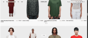Funcionalidade Shop The Look com grade de looks masculinos e femininos e precos dos produtos